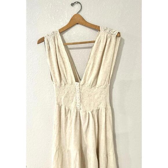 ASOS Design Beige V Neck Flowy Boho Dress Women's Size US8 - Picture 9 of 15